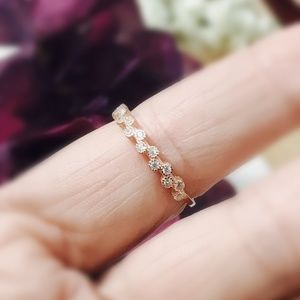 Set of 7: Clear CZ Rose Gold Sterling Silver Ring